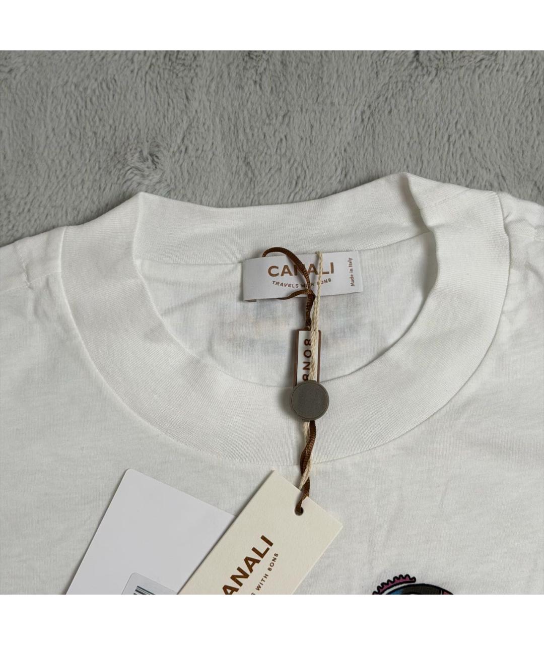 CANALI Белая хлопковая футболка, фото 5
