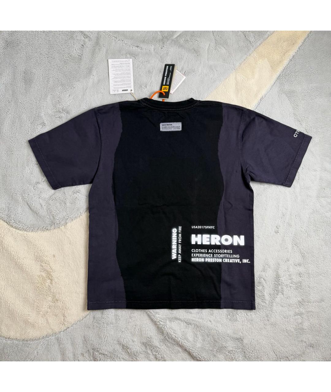 HERON PRESTON Черная хлопковая футболка, фото 3