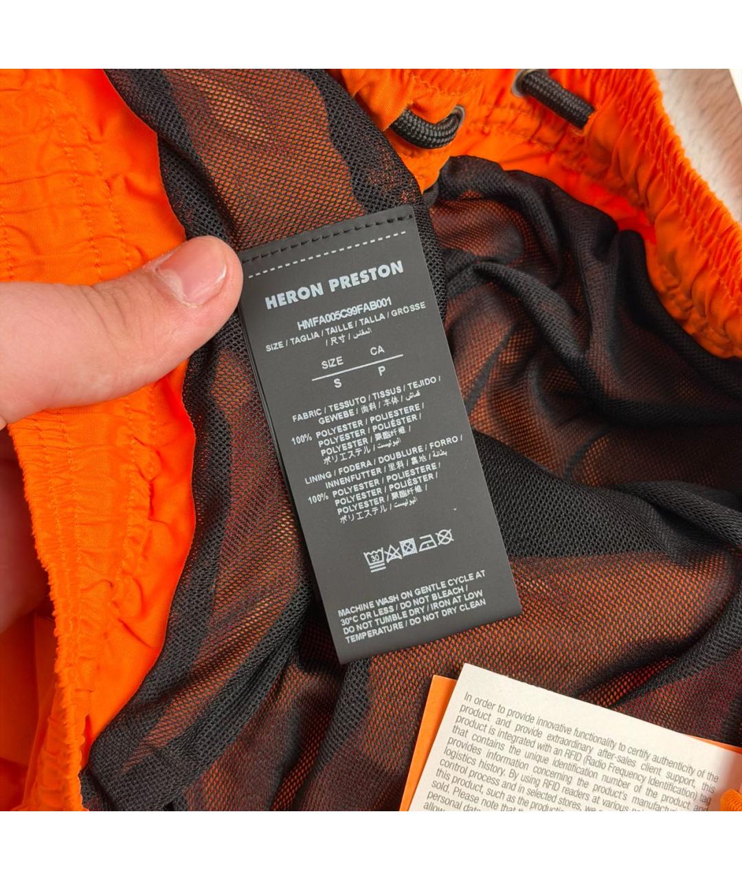 HERON PRESTON Оранжевое полиэстеровые шорты, фото 5