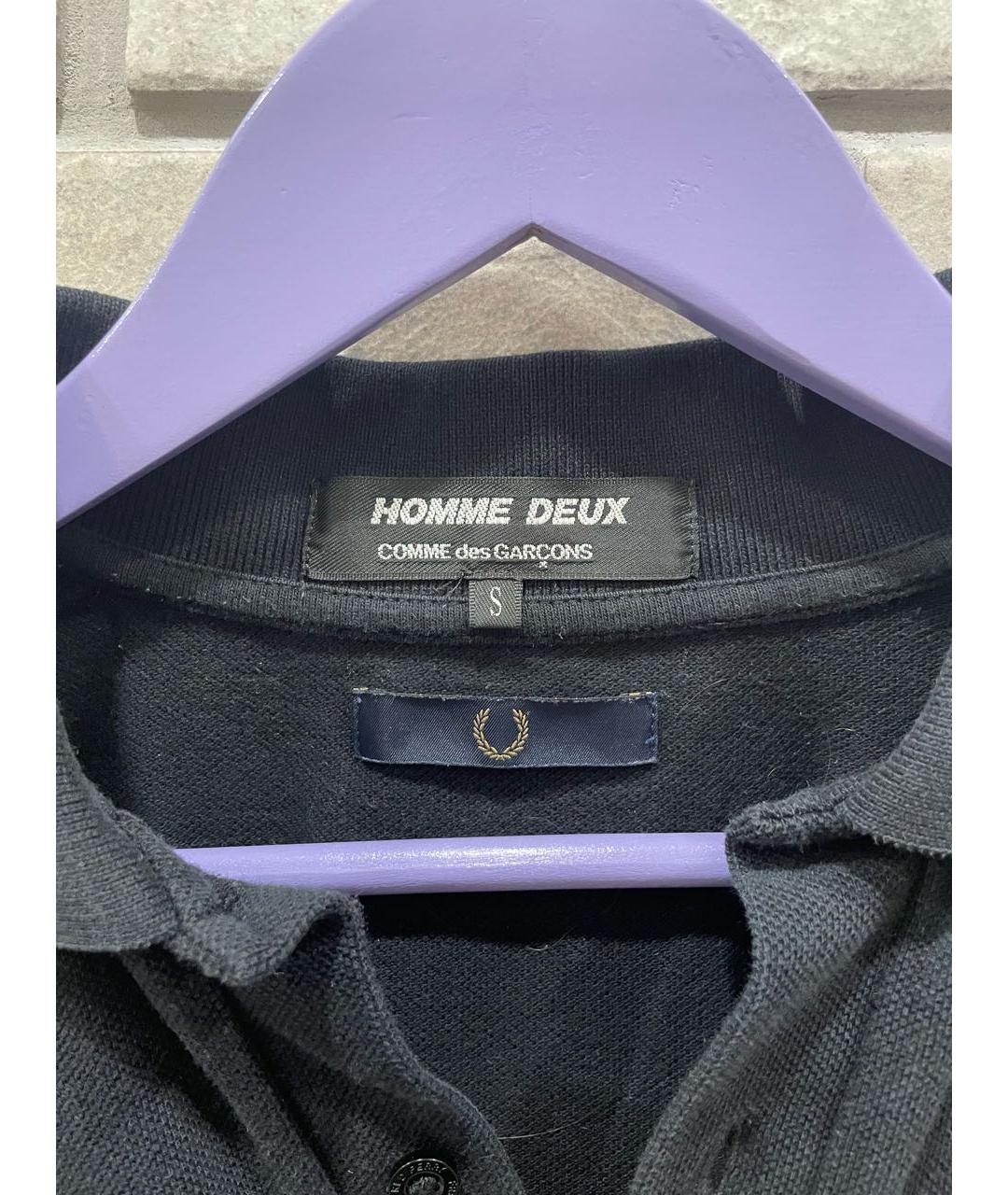 COMME DES GARÇONS Черное хлопковое поло с коротким рукавом, фото 3