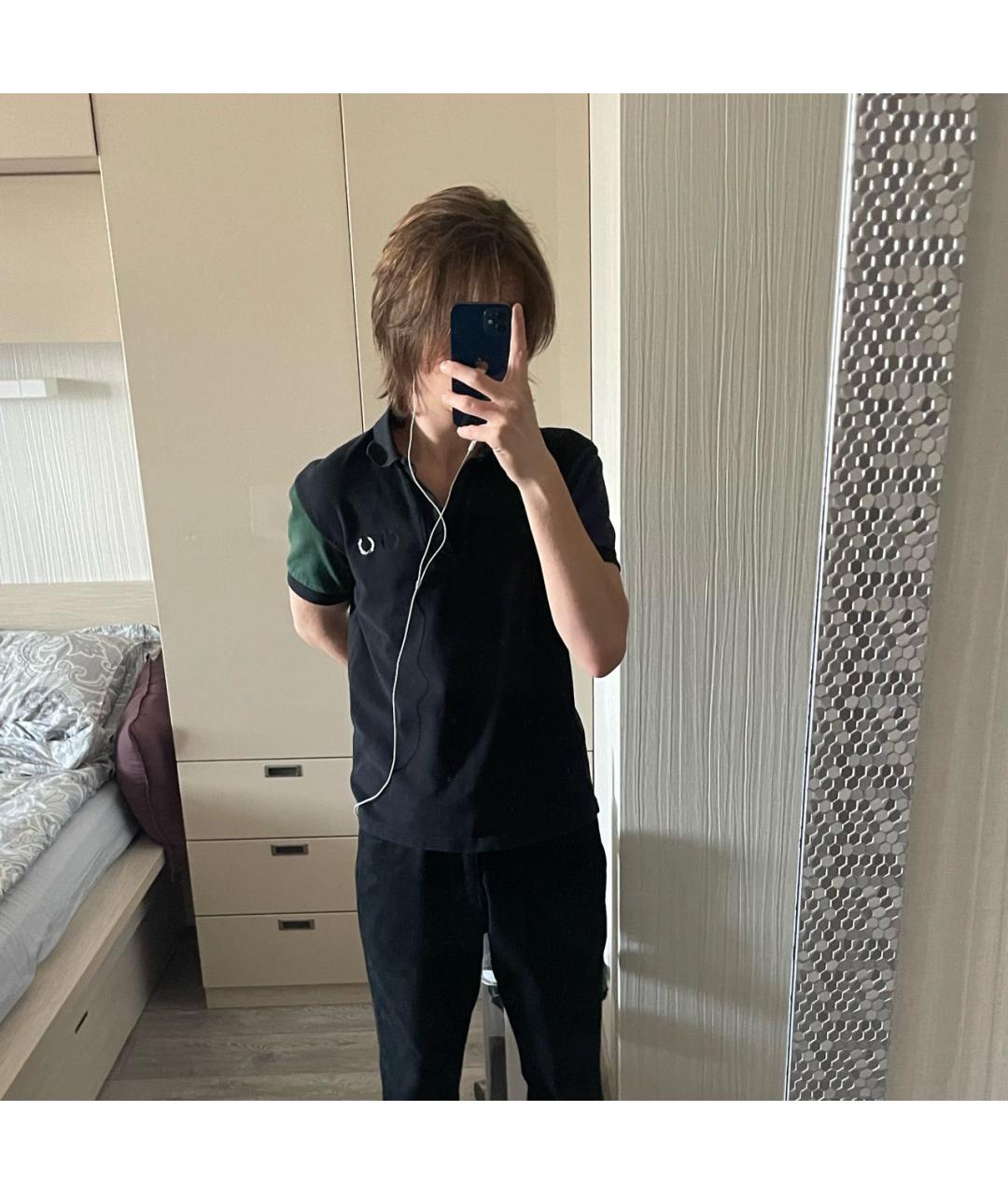 COMME DES GARÇONS Черное хлопковое поло с коротким рукавом, фото 7