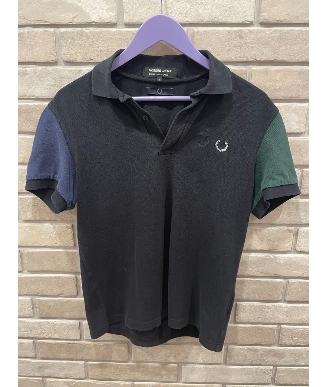 COMME DES GARÇONS Черное хлопковое поло с коротким рукавом, фото 8