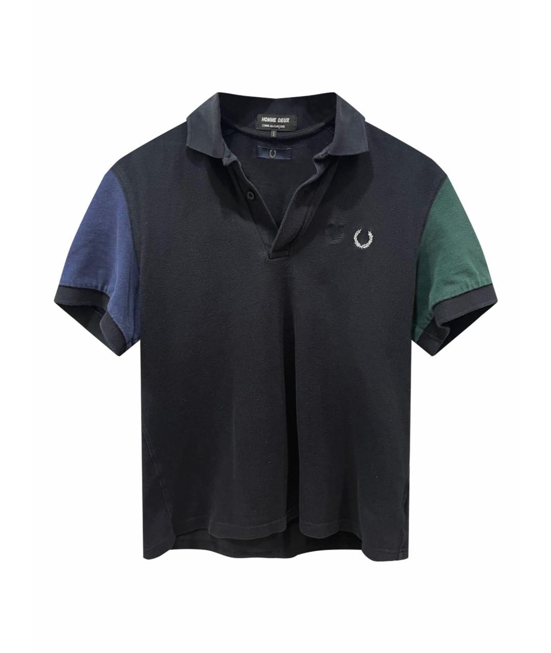 COMME DES GARÇONS Черное хлопковое поло с коротким рукавом, фото 1