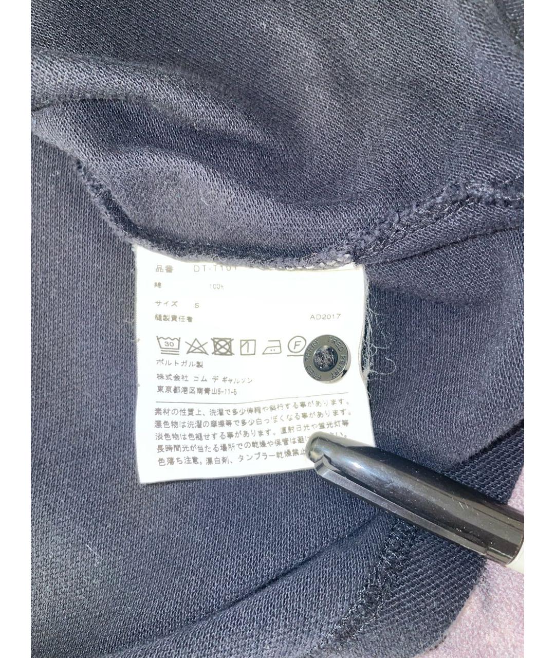 COMME DES GARÇONS Черное хлопковое поло с коротким рукавом, фото 6