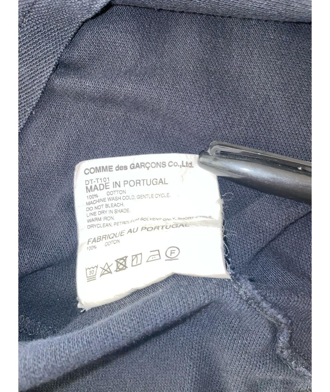 COMME DES GARÇONS Черное хлопковое поло с коротким рукавом, фото 5