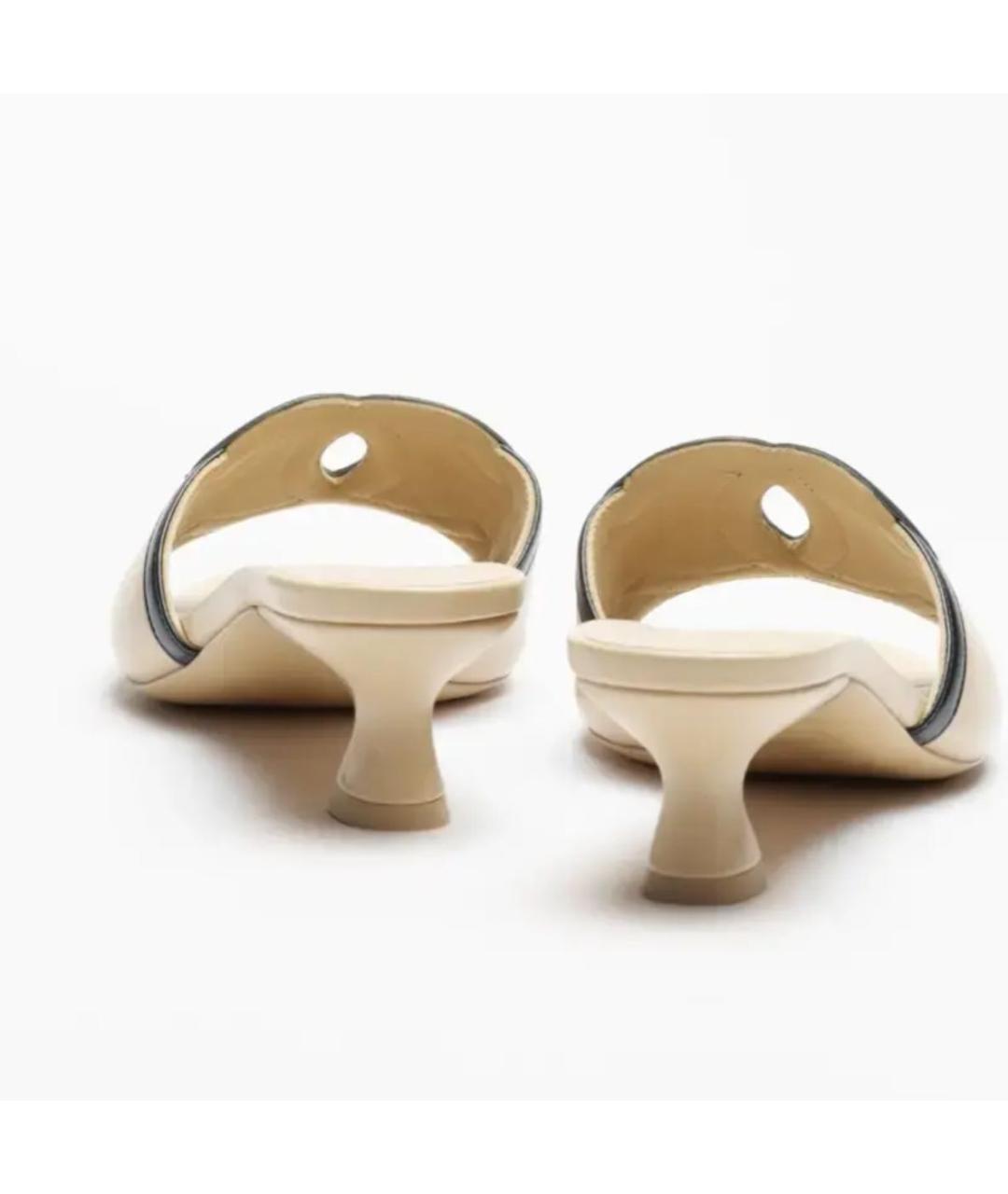 CHANEL Бежевые кожаные мюли, фото 6