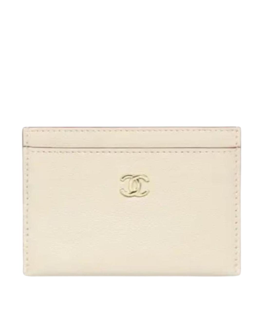 CHANEL Бежевый кожаный кардхолдер, фото 8