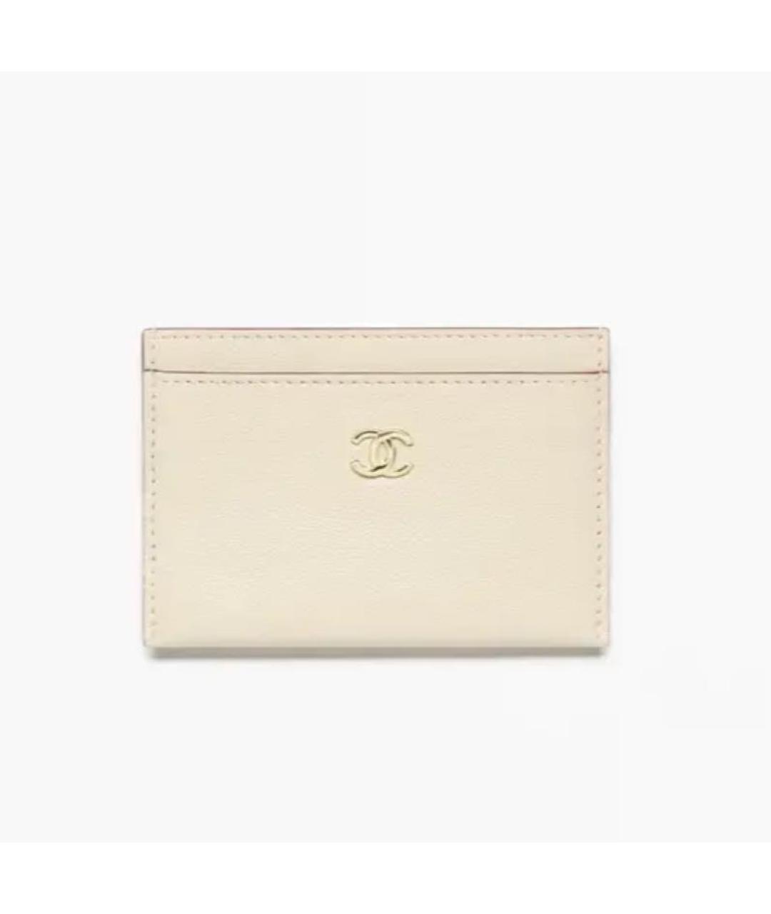 CHANEL Бежевый кожаный кардхолдер, фото 7