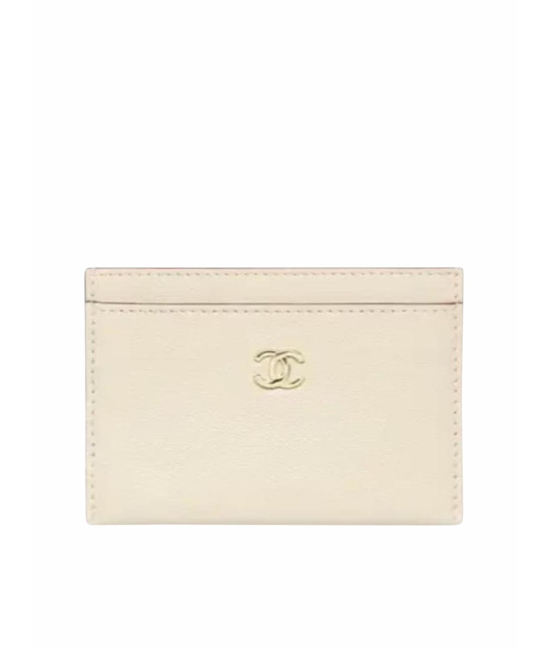 CHANEL Бежевый кожаный кардхолдер, фото 1