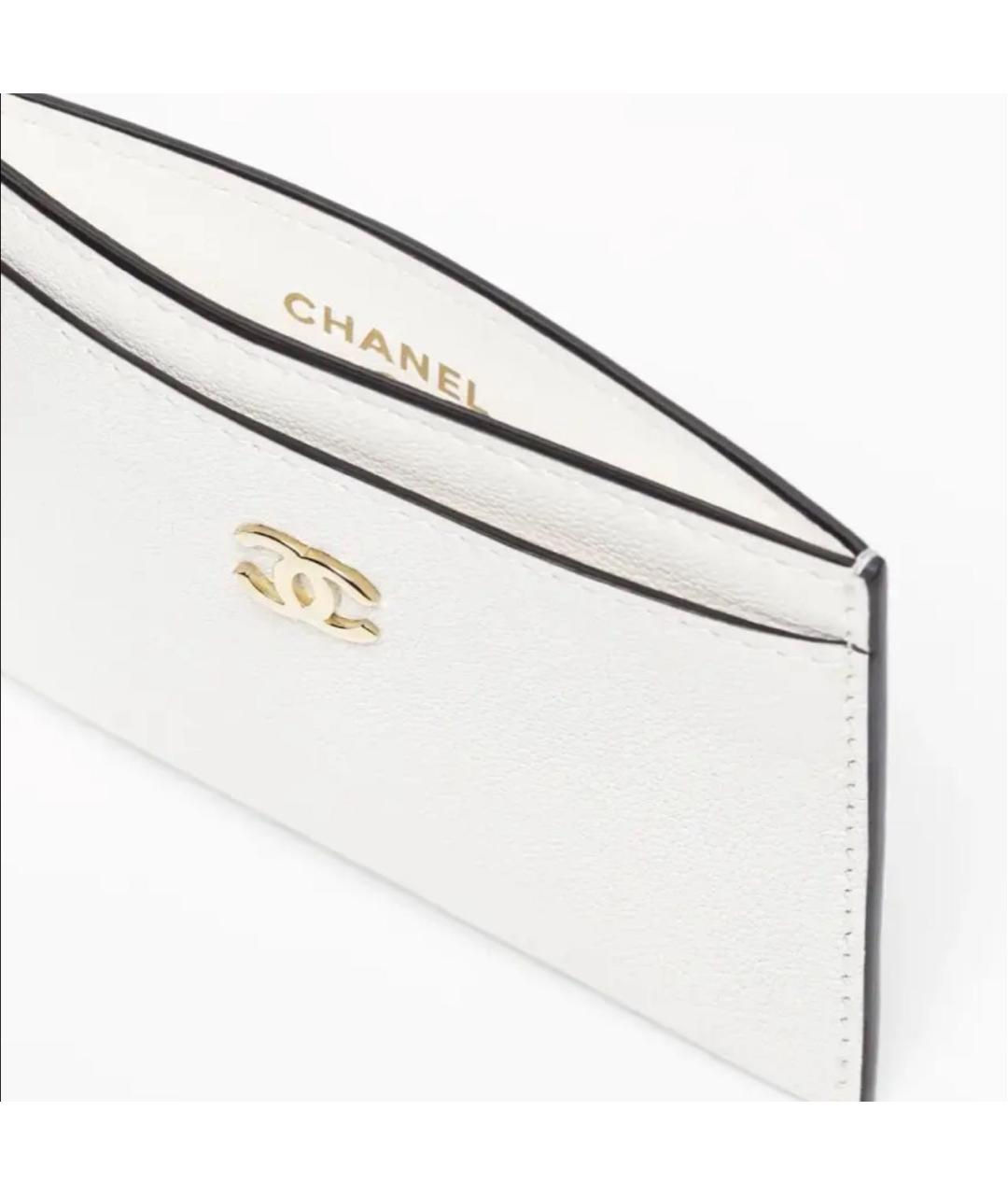 CHANEL Белый кожаный кардхолдер, фото 3