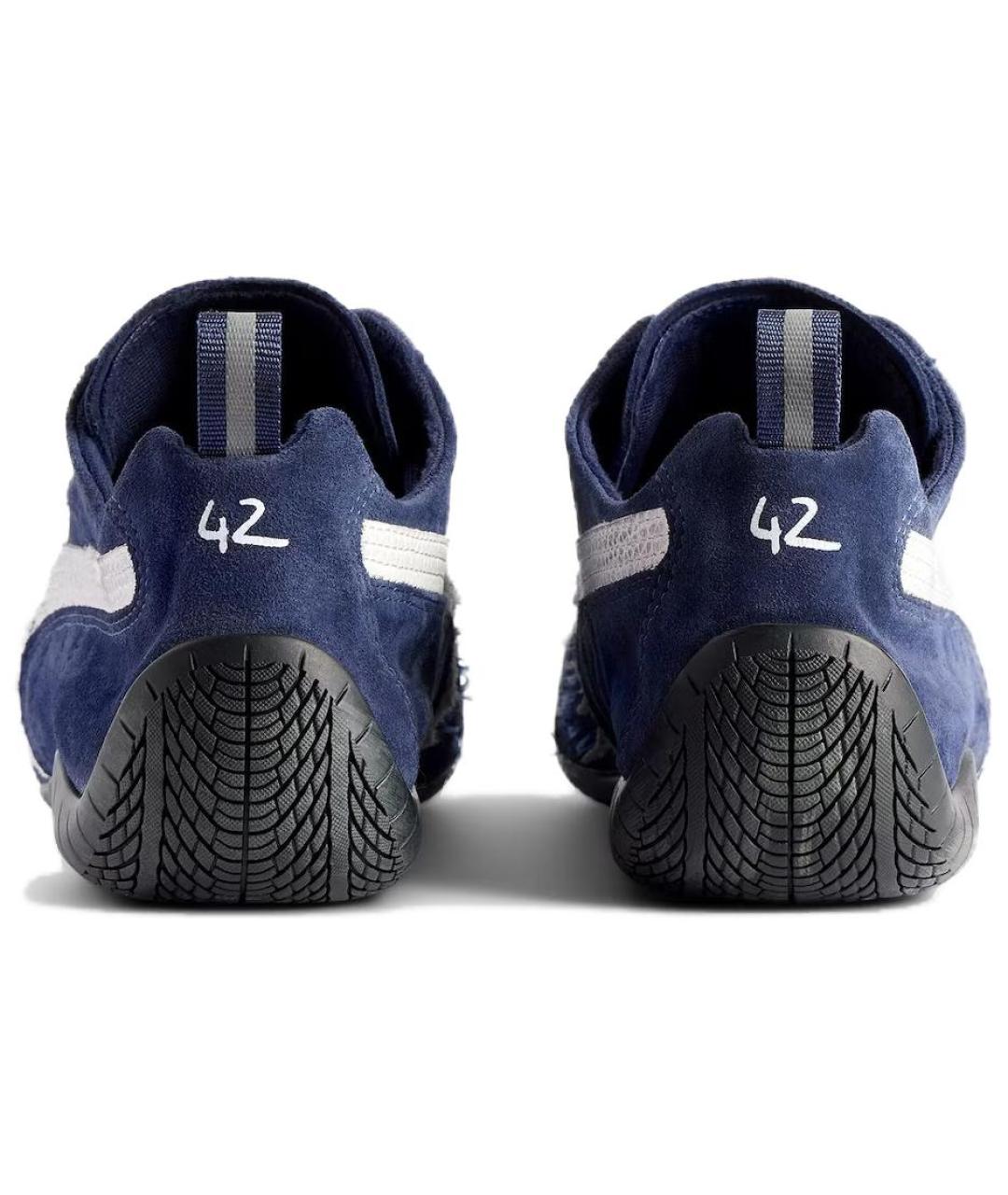 BALENCIAGA Синие кожаные низкие кроссовки / кеды, фото 5