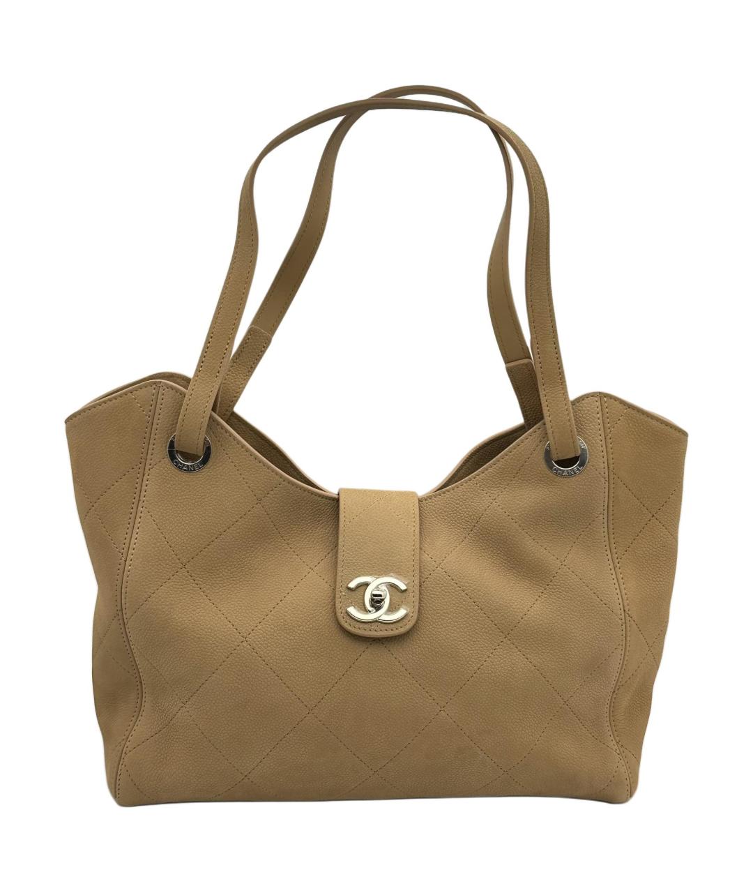 CHANEL Бежевая кожаная сумка через плечо, фото 1