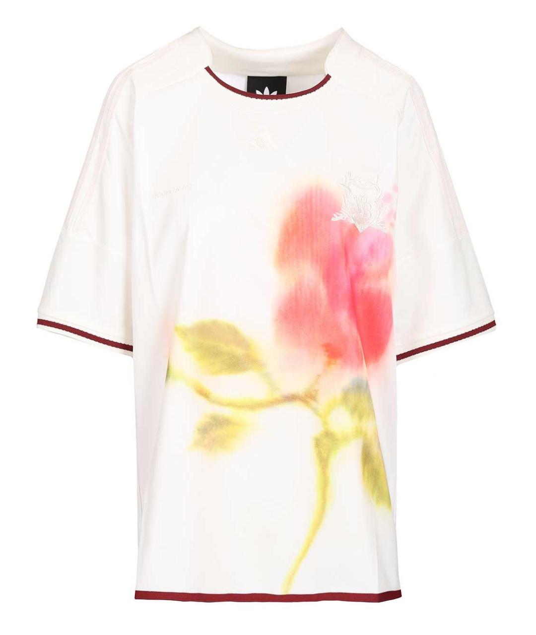 ADIDAS Белая хлопко-полиэстеровая футболка, фото 1
