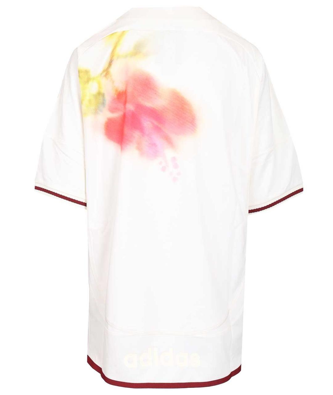 ADIDAS Белая хлопко-полиэстеровая футболка, фото 2