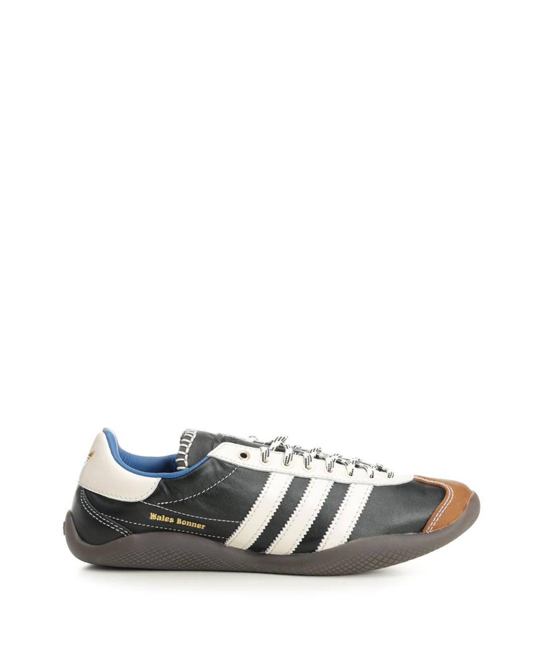 ADIDAS Черные кожаные низкие кроссовки / кеды, фото 1