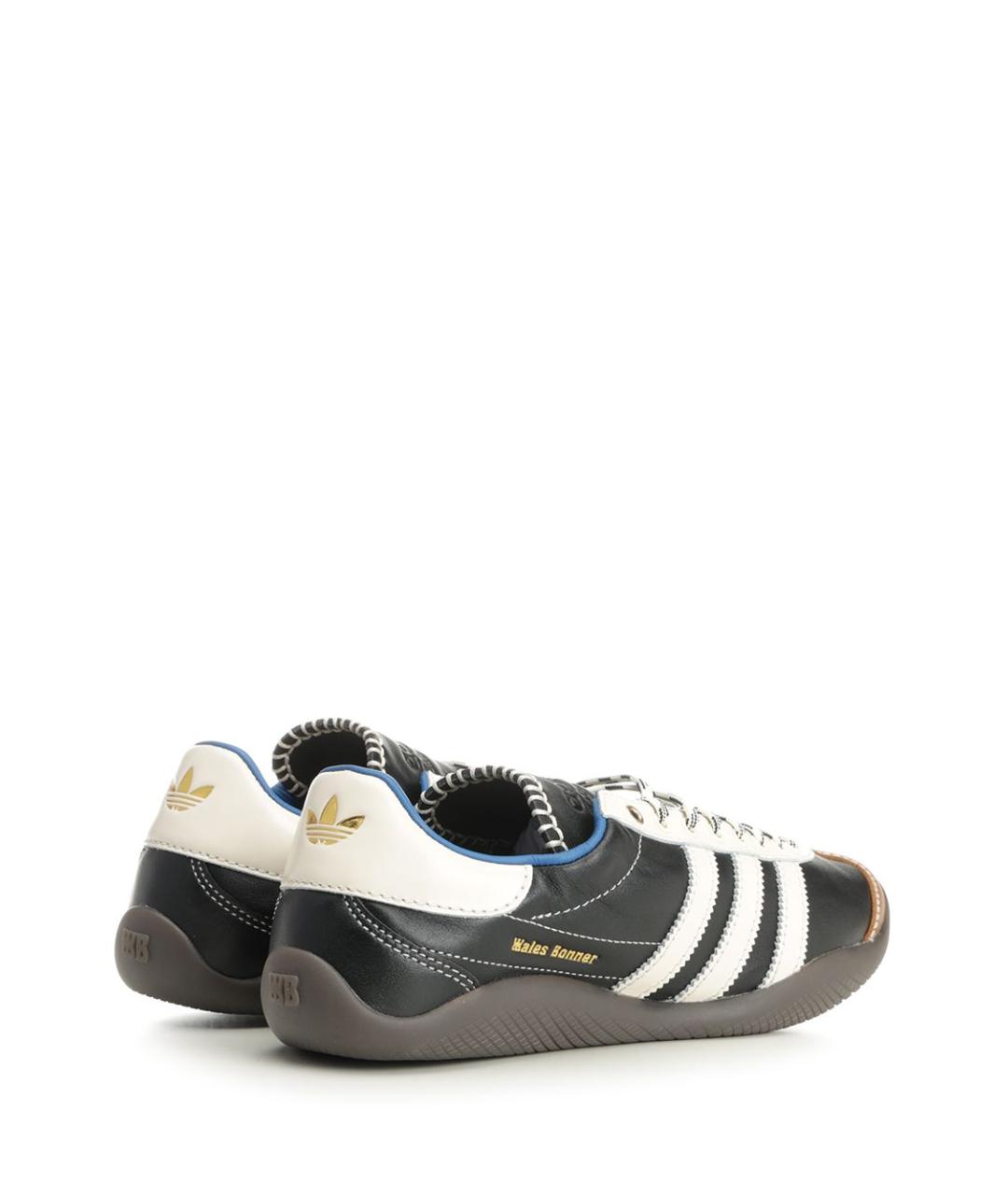 ADIDAS Черные кожаные низкие кроссовки / кеды, фото 3
