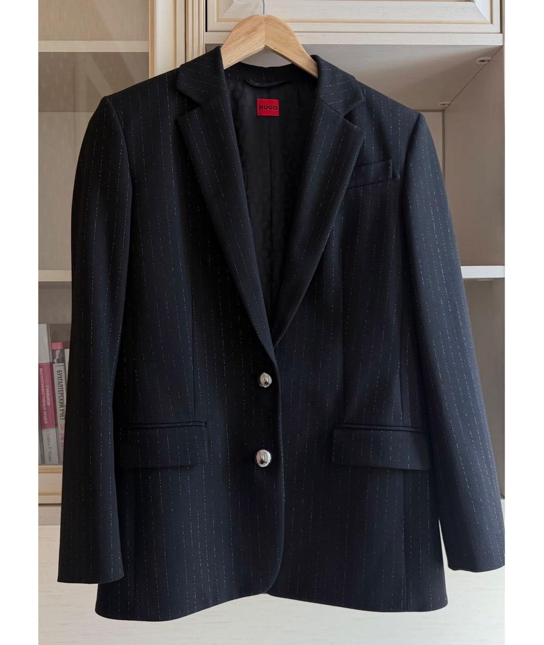 HUGO Черный полиэстеровый костюм с брюками, фото 8