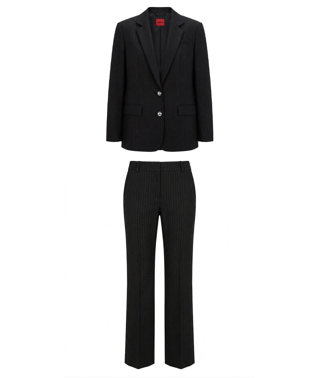 HUGO Черный полиэстеровый костюм с брюками, фото 1