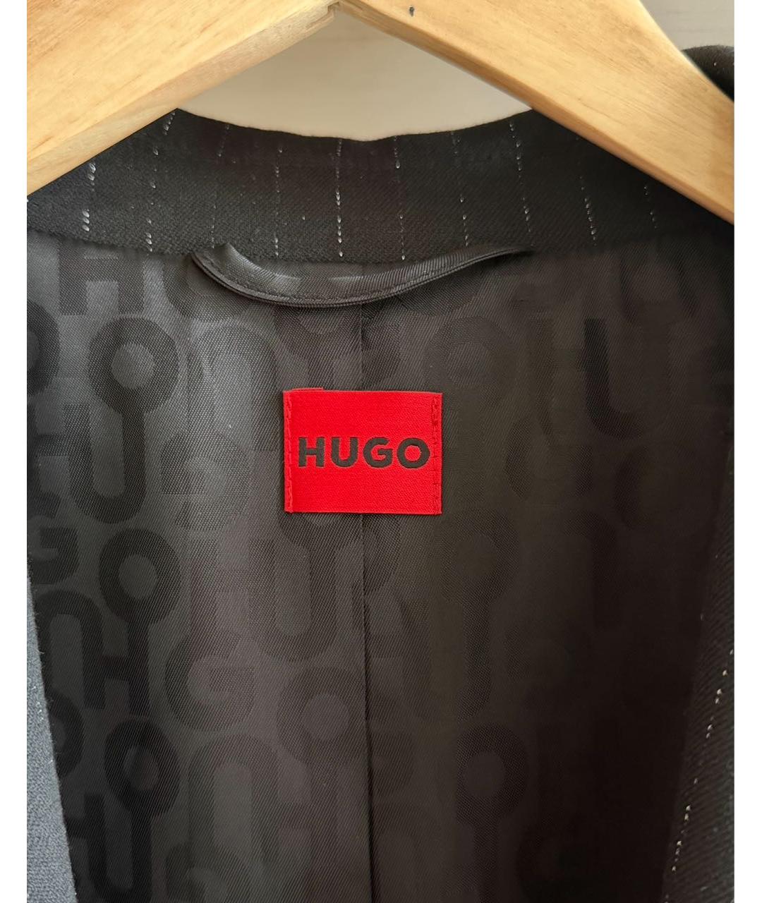 HUGO Черный полиэстеровый костюм с брюками, фото 3