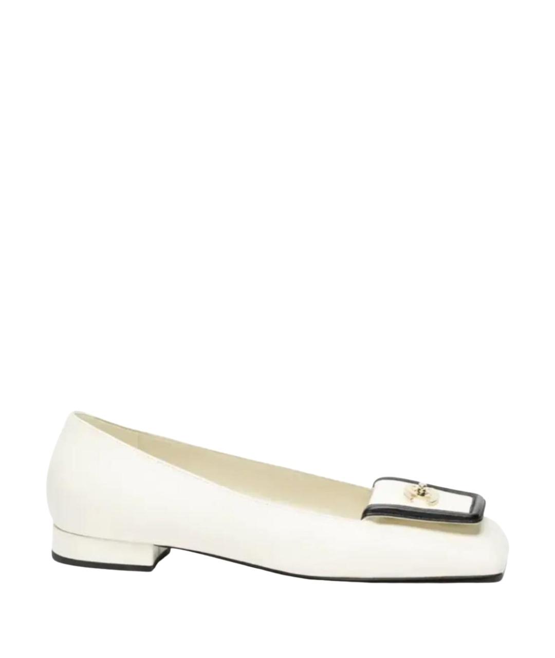 CHANEL Белые кожаные балетки, фото 1