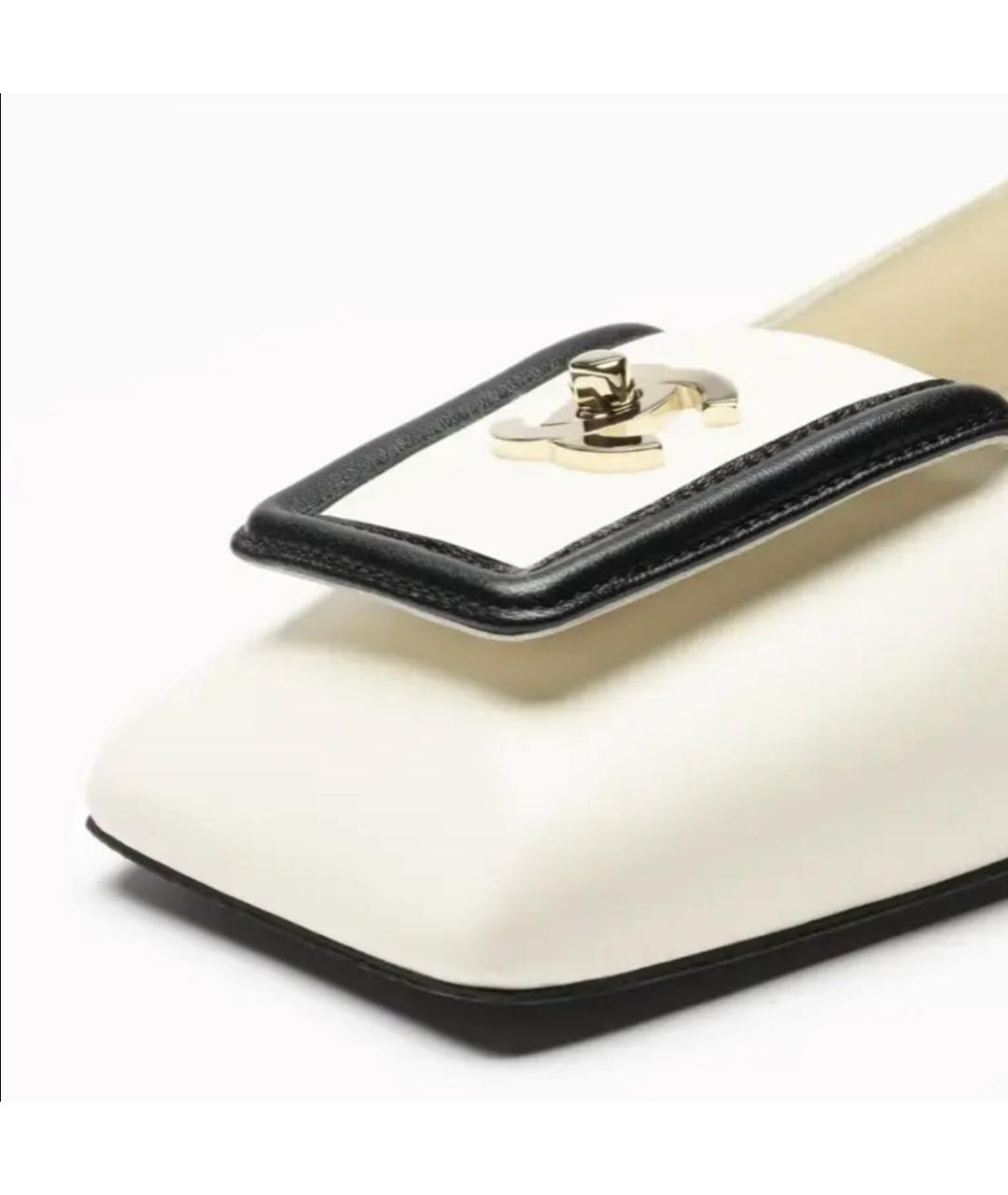 CHANEL Белые кожаные балетки, фото 3