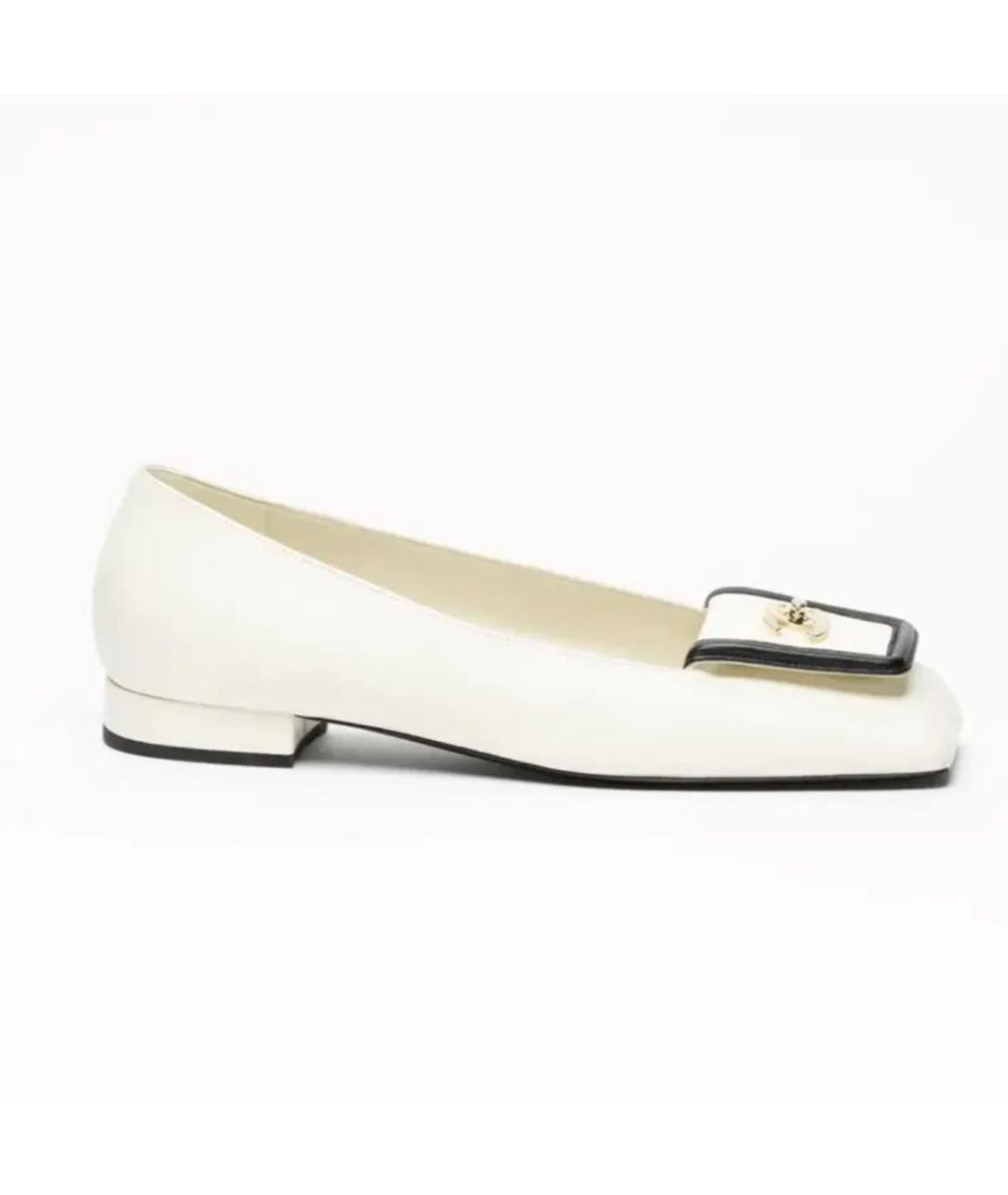 CHANEL Белые кожаные балетки, фото 5
