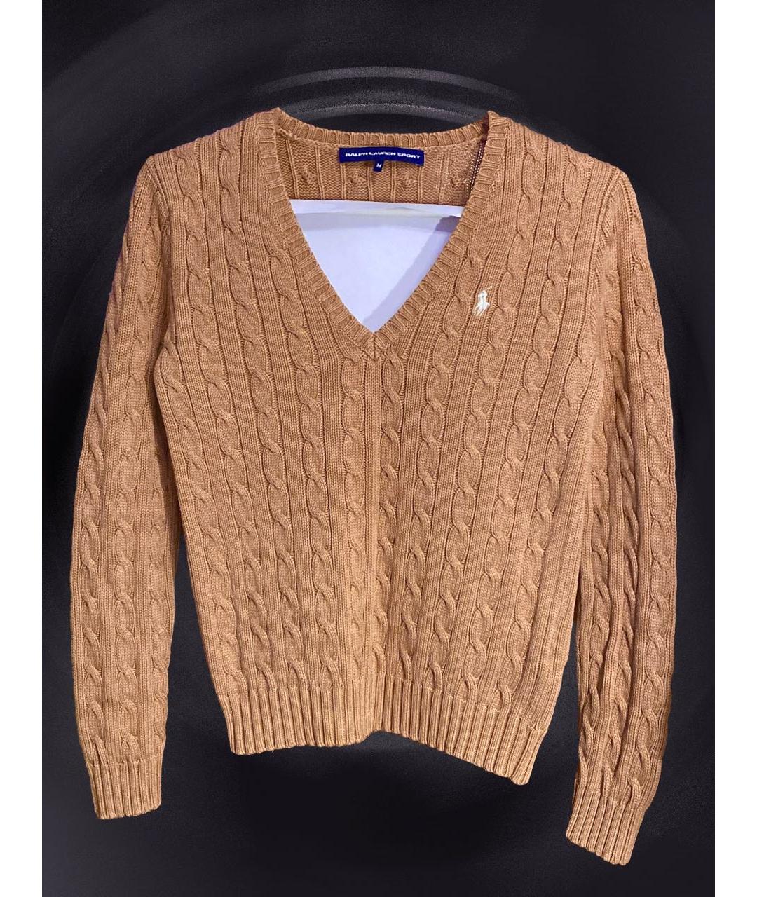 POLO RALPH LAUREN Коричневый хлопковый джемпер / свитер, фото 6