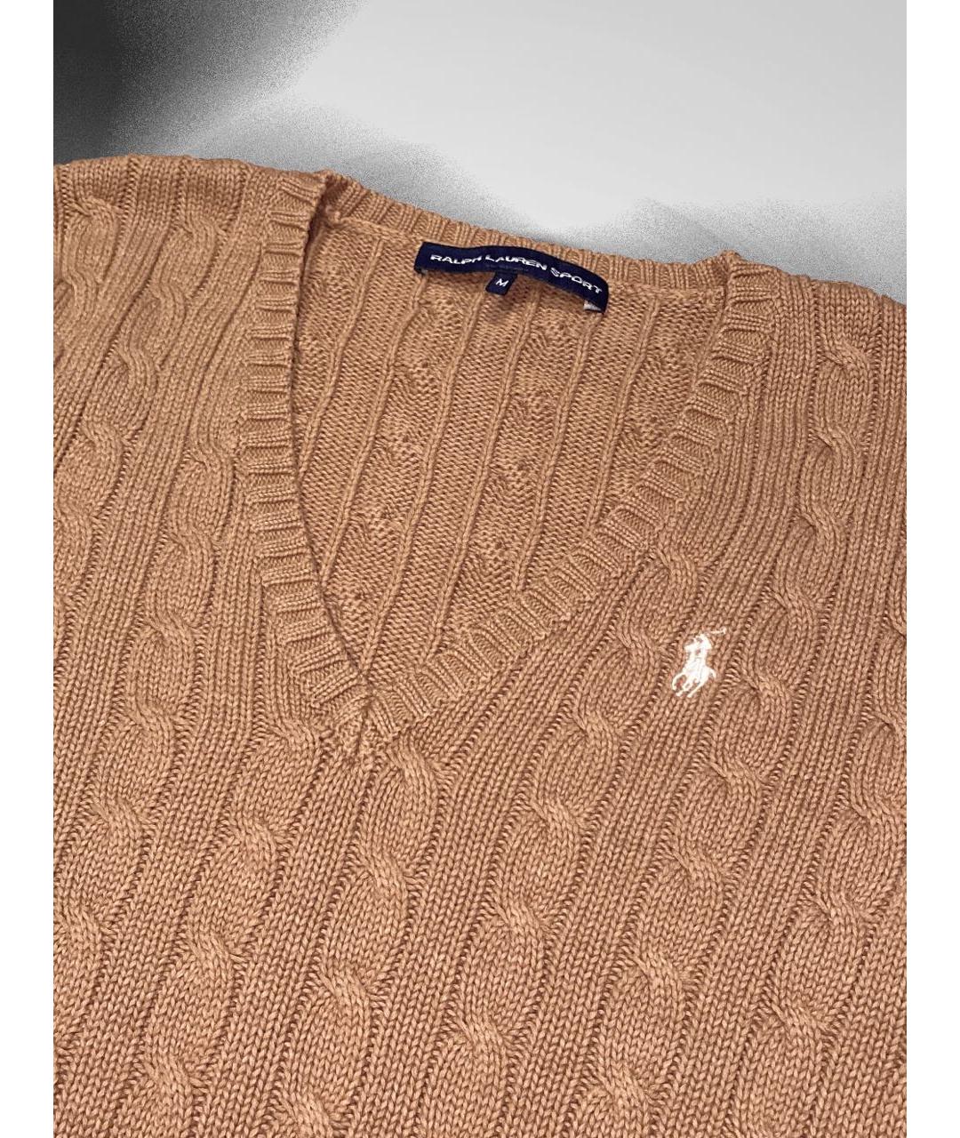 POLO RALPH LAUREN Коричневый хлопковый джемпер / свитер, фото 5