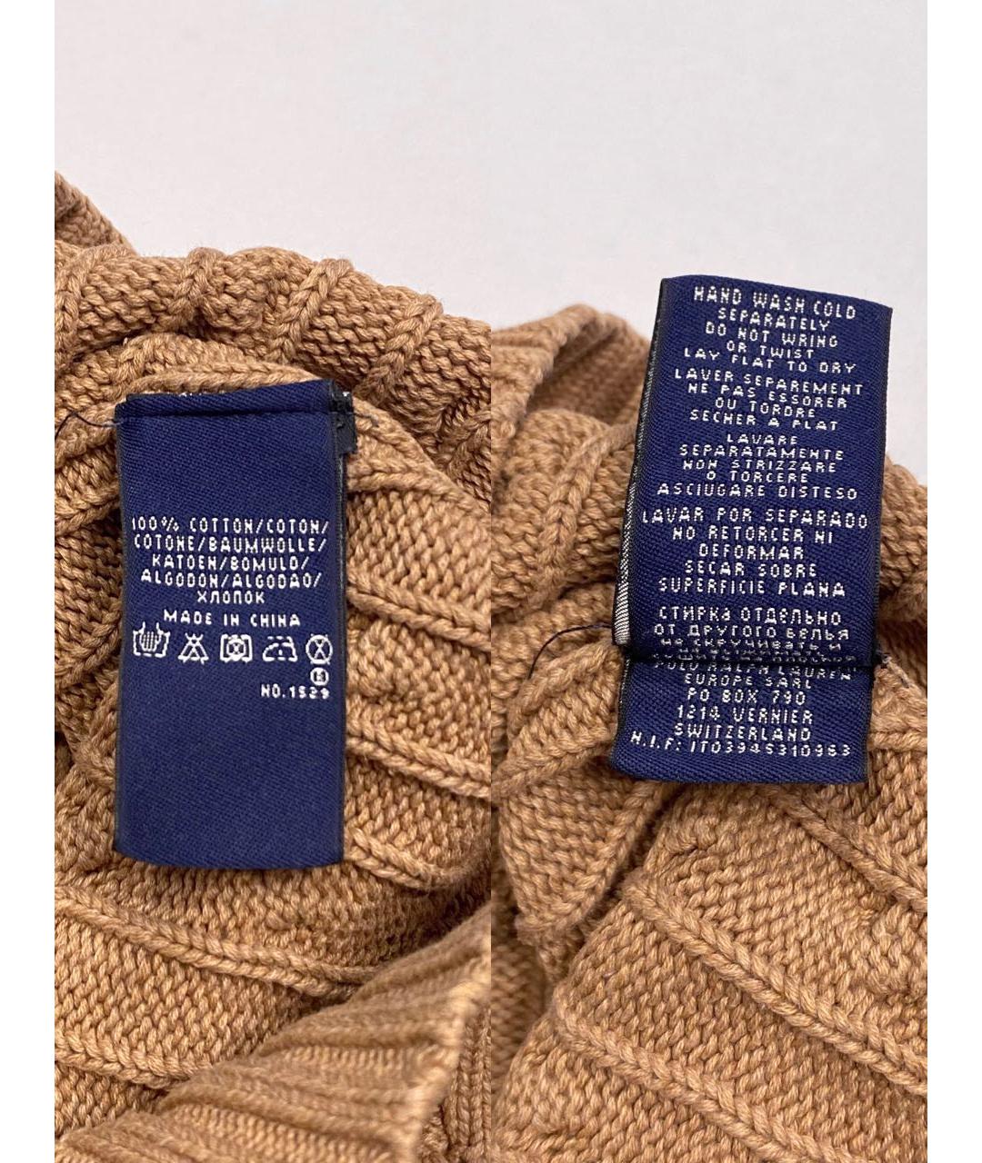 POLO RALPH LAUREN Коричневый хлопковый джемпер / свитер, фото 8