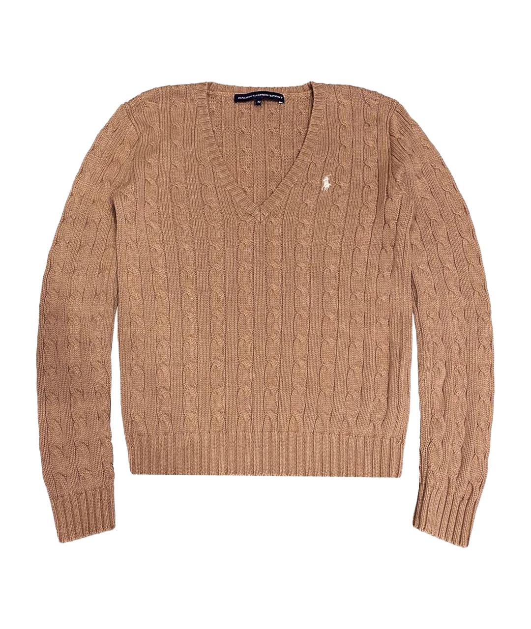 POLO RALPH LAUREN Коричневый хлопковый джемпер / свитер, фото 1