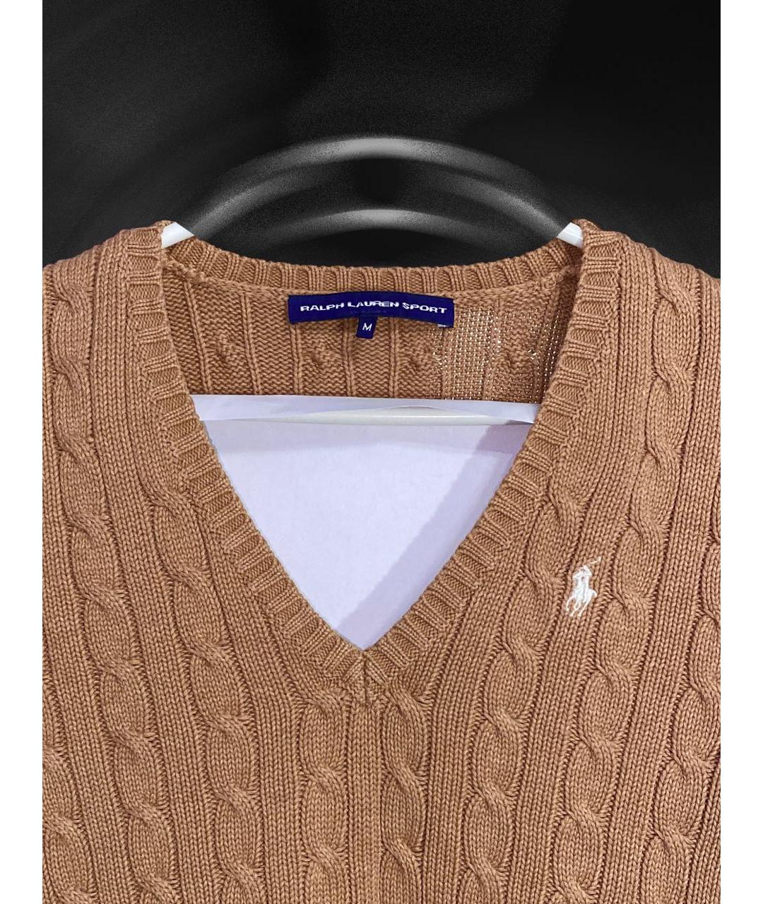 POLO RALPH LAUREN Коричневый хлопковый джемпер / свитер, фото 7