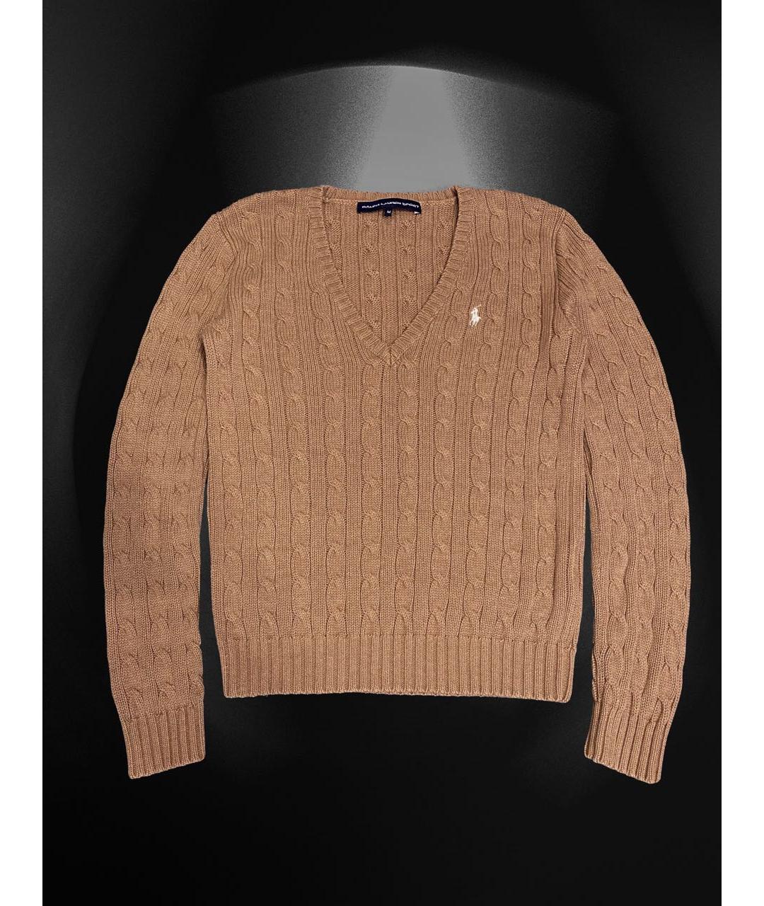 POLO RALPH LAUREN Коричневый хлопковый джемпер / свитер, фото 2