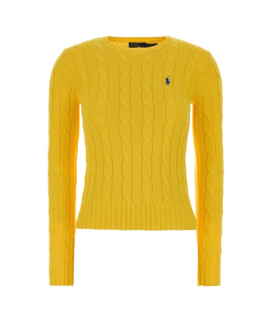 POLO RALPH LAUREN Желтый хлопковый джемпер / свитер, фото 3