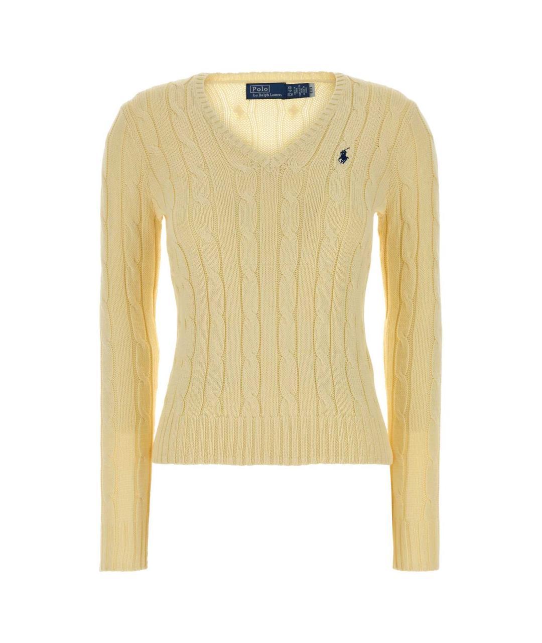 POLO RALPH LAUREN Желтый хлопковый джемпер / свитер, фото 3