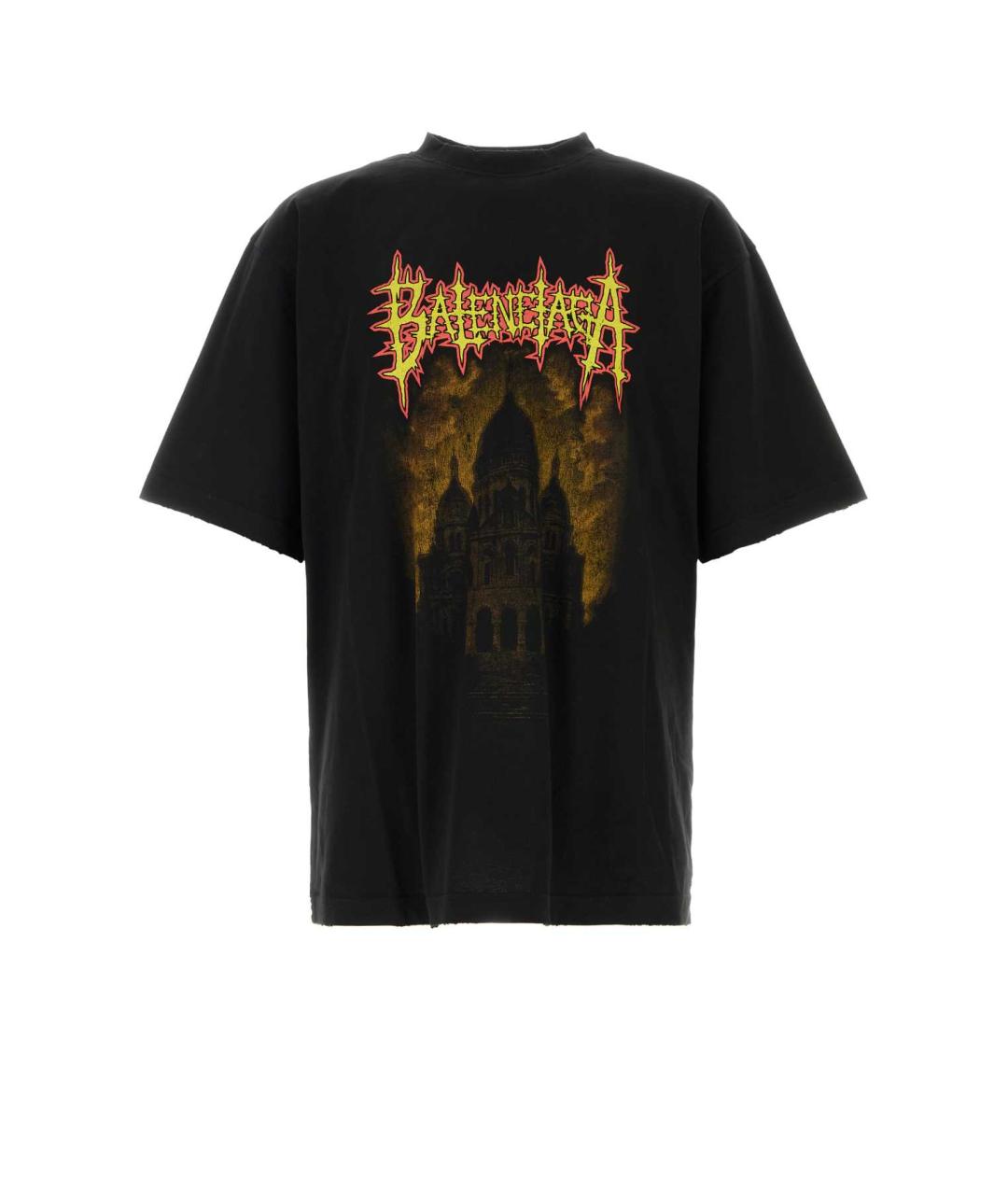 BALENCIAGA Черная хлопковая футболка, фото 1