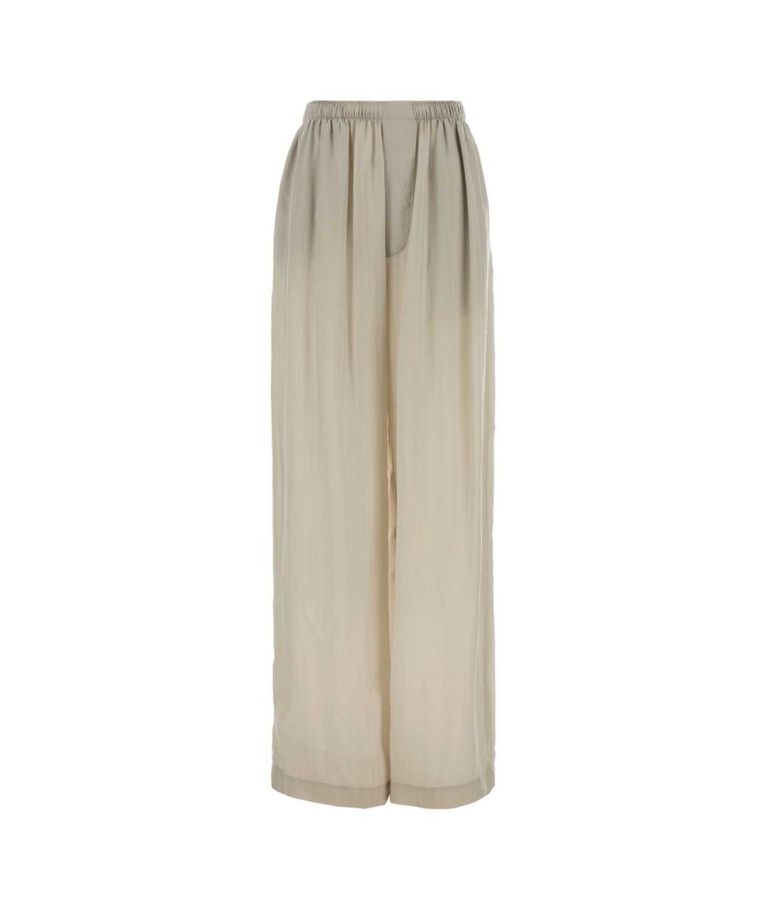 BALENCIAGA Бежевые вискозные прямые брюки, фото 1