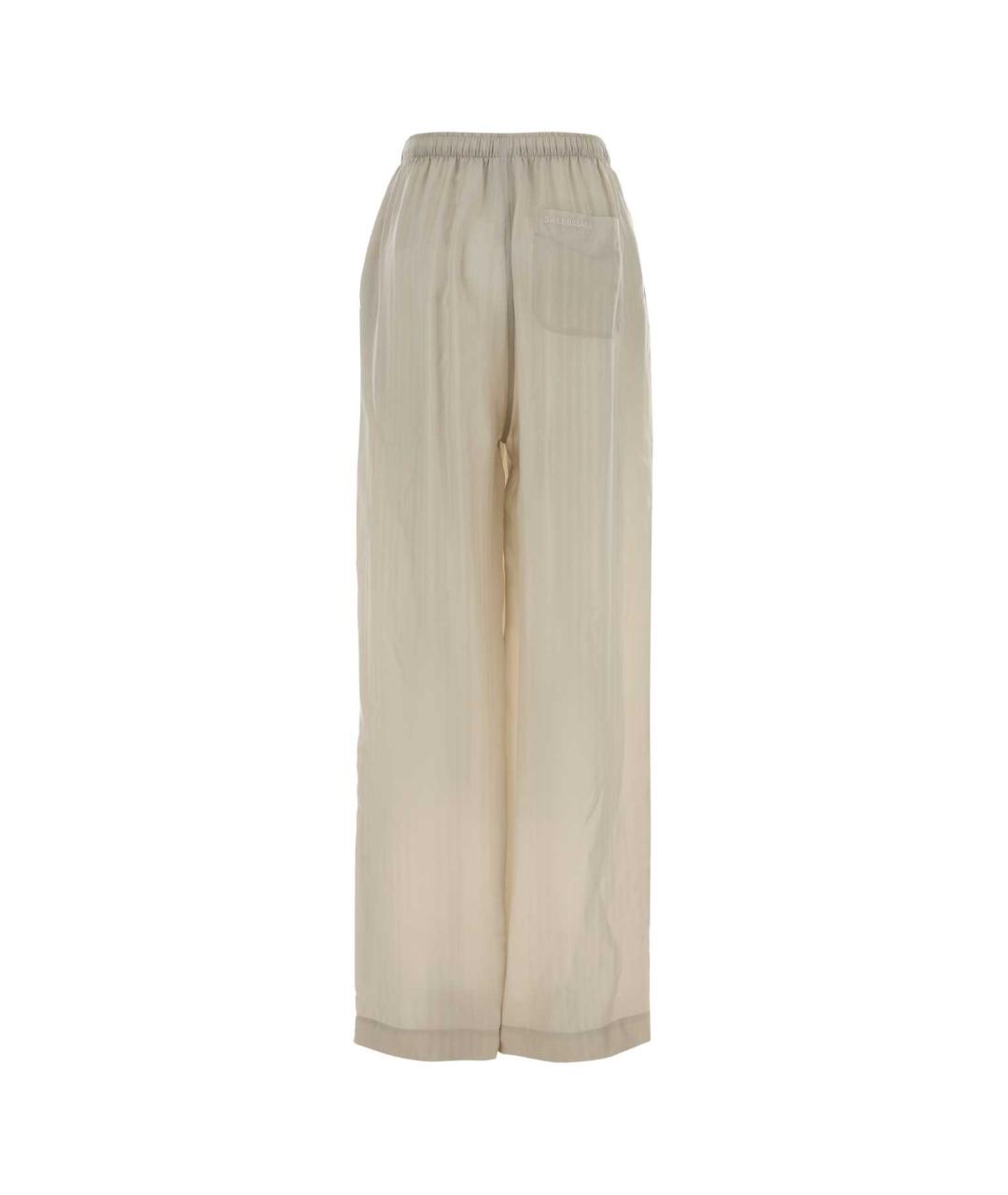 BALENCIAGA Бежевые вискозные прямые брюки, фото 2