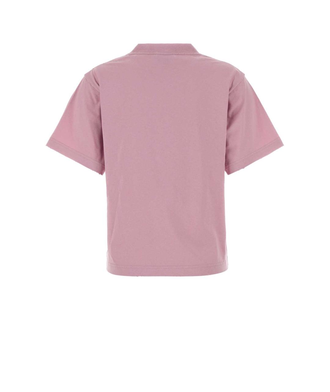 BALENCIAGA Розовая хлопковая футболка, фото 2