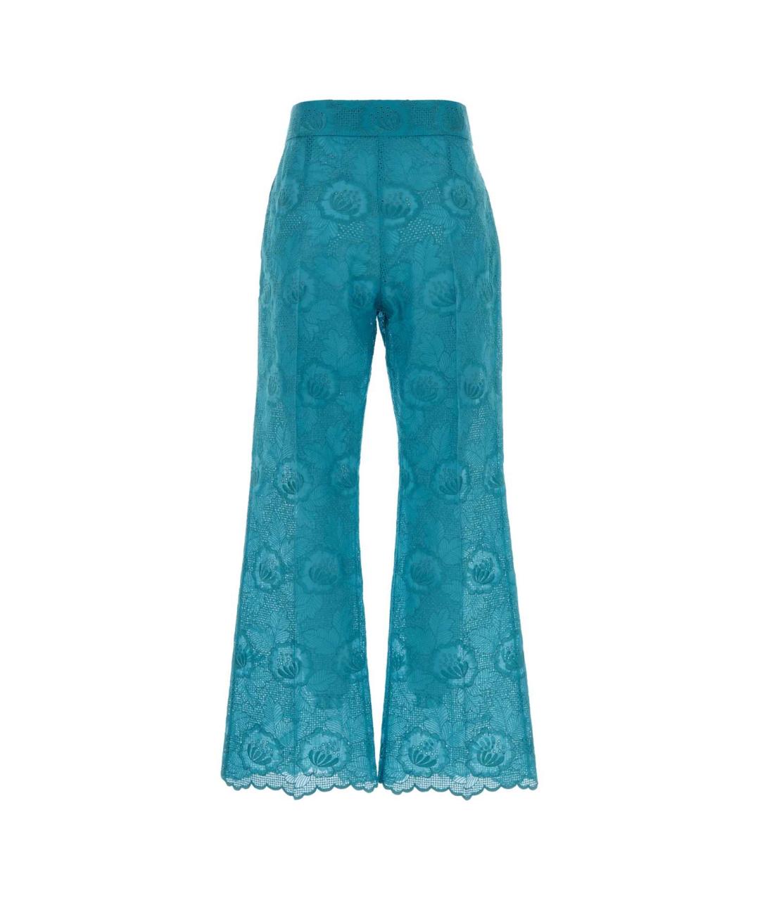 VALENTINO Голубые хлопковые прямые брюки, фото 2