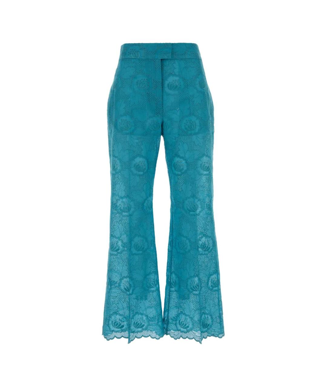 VALENTINO Голубые хлопковые прямые брюки, фото 1