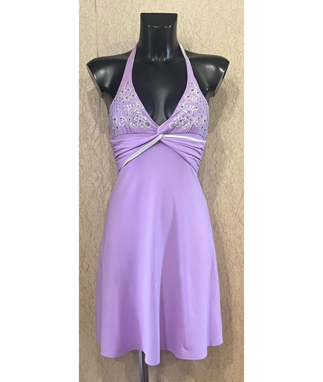 BLUMARINE Фиолетовое коктейльное платье, фото 8