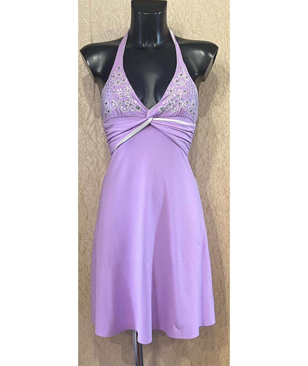 BLUMARINE Фиолетовое коктейльное платье, фото 7