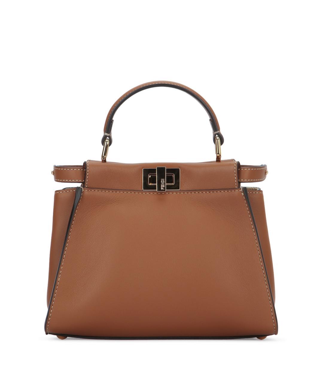 FENDI Кожаная сумка с короткими ручками, фото 3