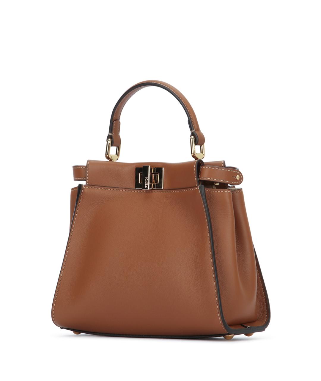 FENDI Кожаная сумка с короткими ручками, фото 2