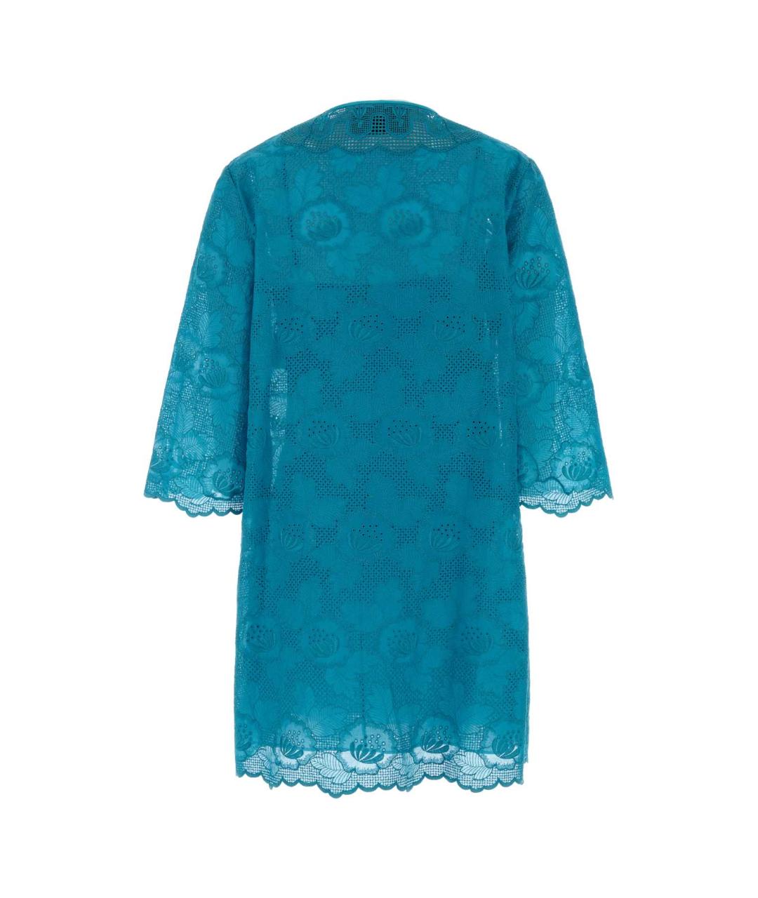 VALENTINO Голубое хлопковое повседневное платье, фото 2