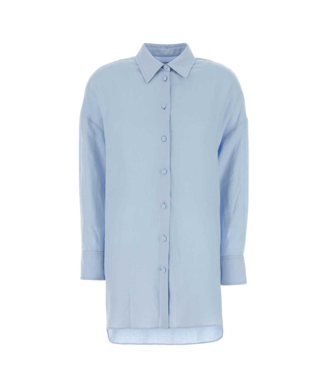AGNONA Голубая льняная рубашка, фото 1