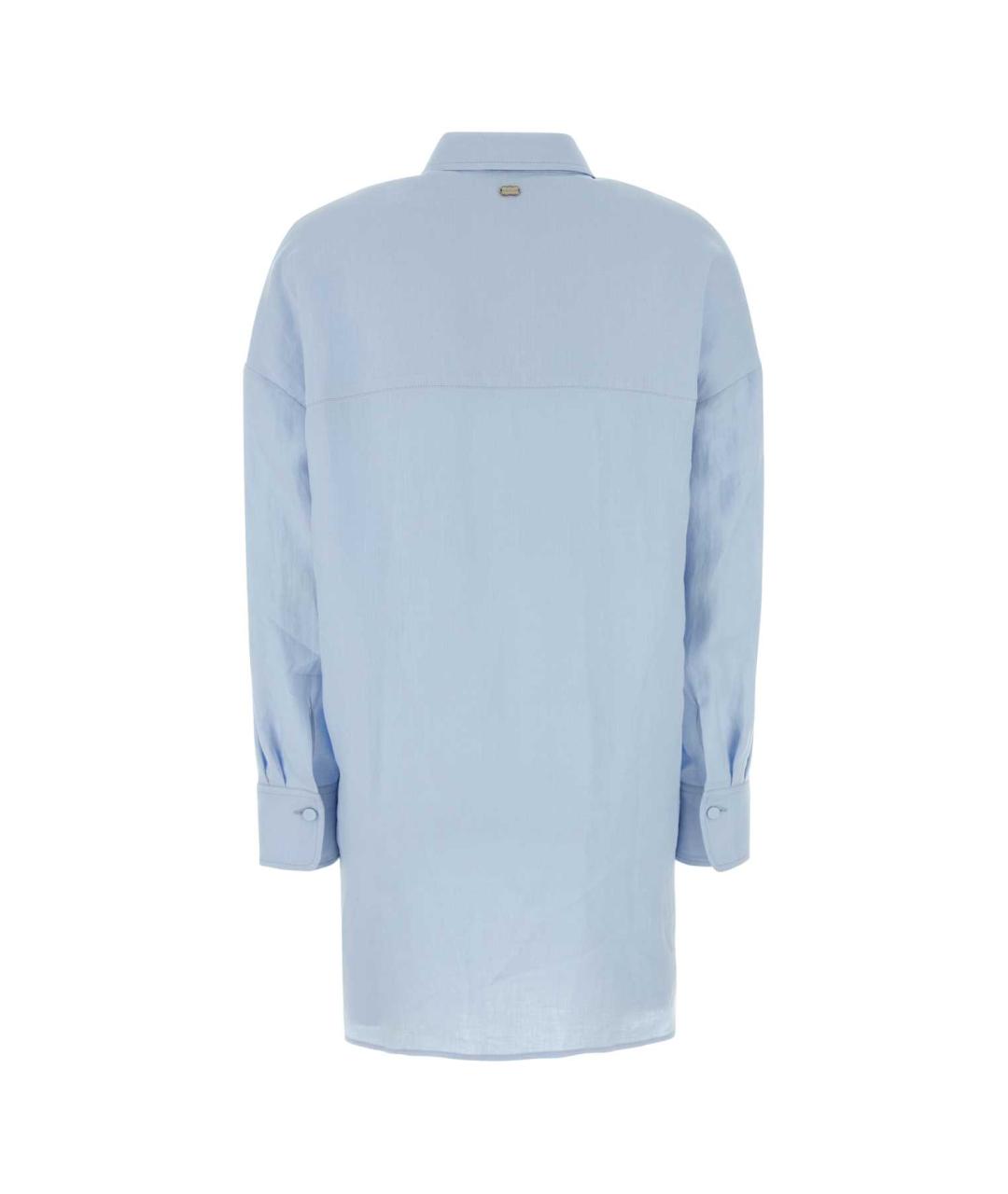 AGNONA Голубая льняная рубашка, фото 2