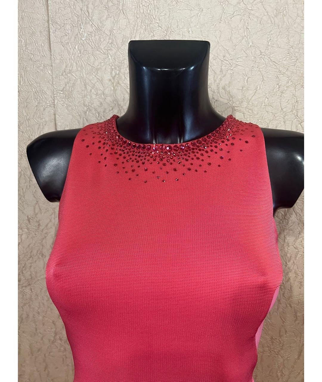 BLUMARINE Коралловое вискозное коктейльное платье, фото 2