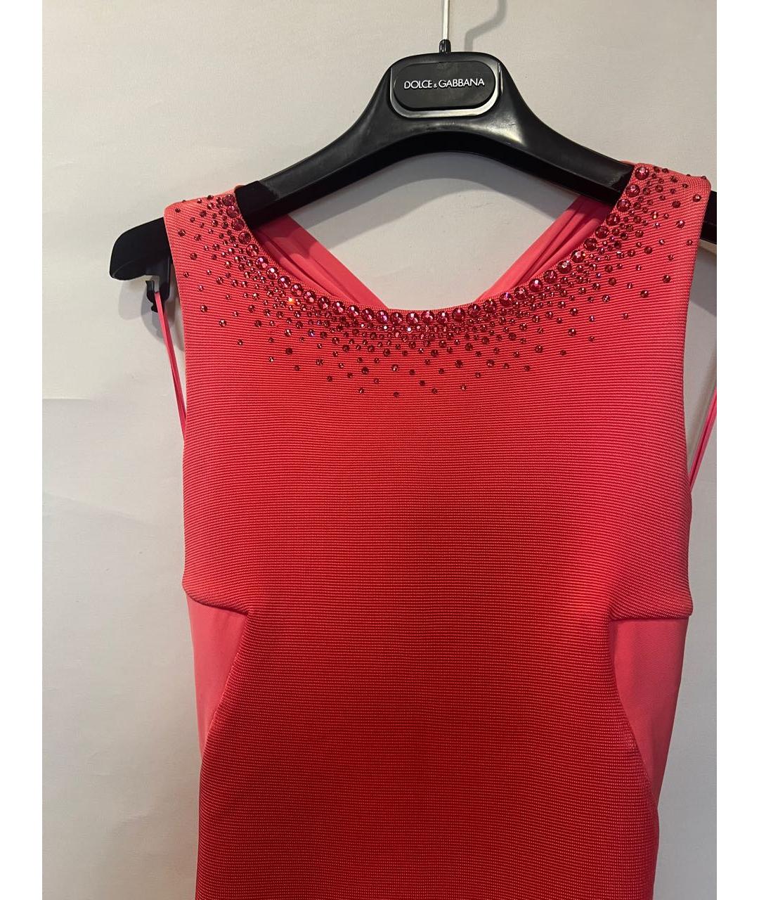 BLUMARINE Коралловое вискозное коктейльное платье, фото 5