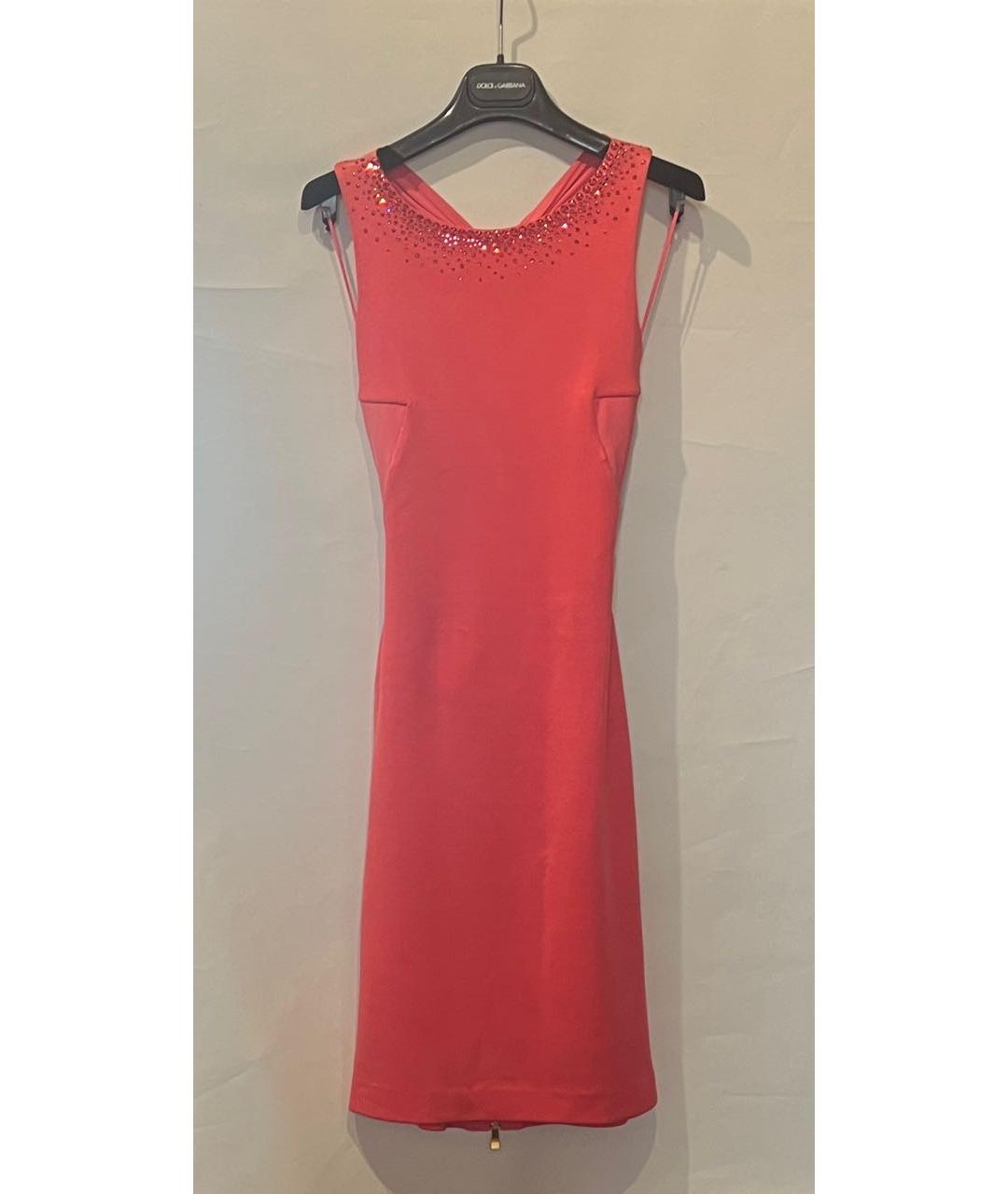 BLUMARINE Коралловое вискозное коктейльное платье, фото 4